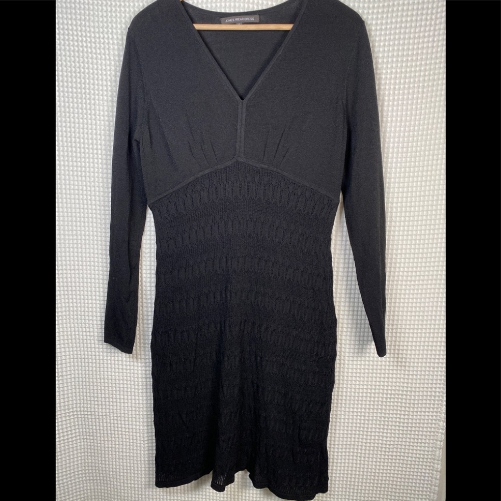 Jones wear dress black rayon nylon woman size XL new